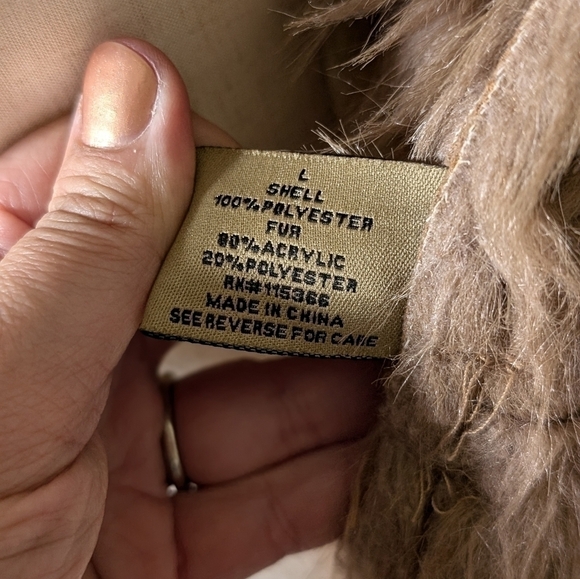 ✨ Twenty Twenty Size L Tan Faux Suede & Fur Belted Wrap Jacket 🧥 Cozy & Chic - Picture 8 of 15